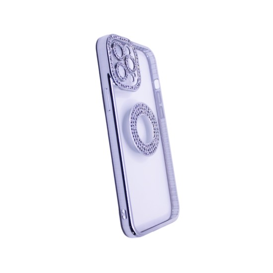 Soft Silicone Case with Diamond Design for Apple iPhone 12 Pro Silver